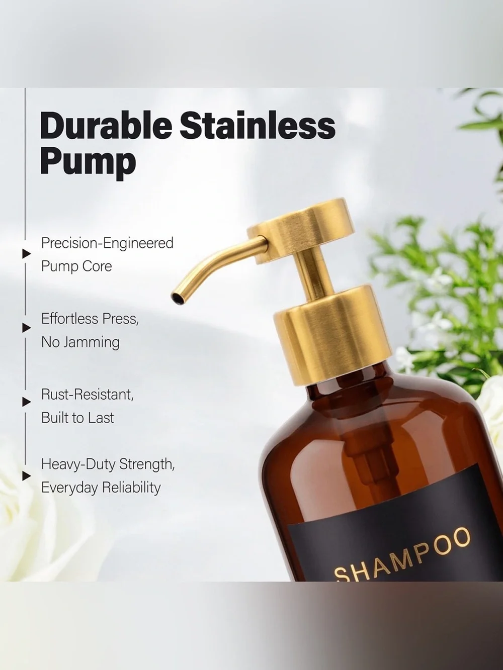 Shower Shampoo Dispenser Set, Reusable Shampoo and Conditioner Bottles